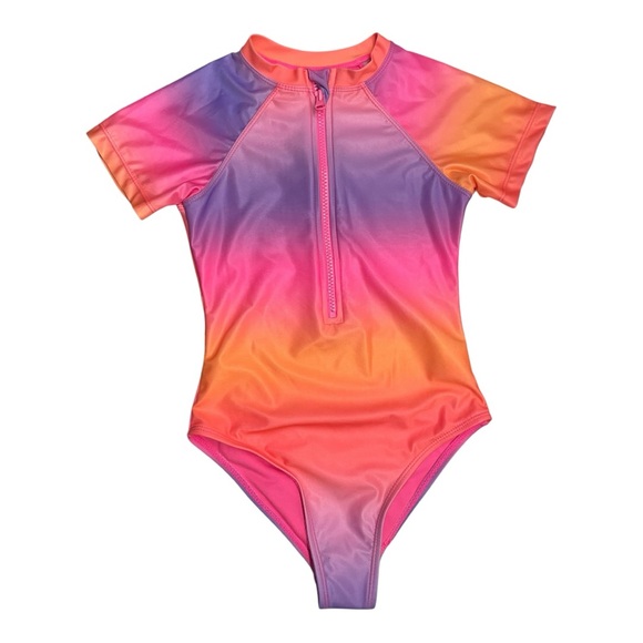Wonder Nation Kids' Orange and Purple Rash guard Size M (7/8) UPF 50+ - Picture 1 of 7